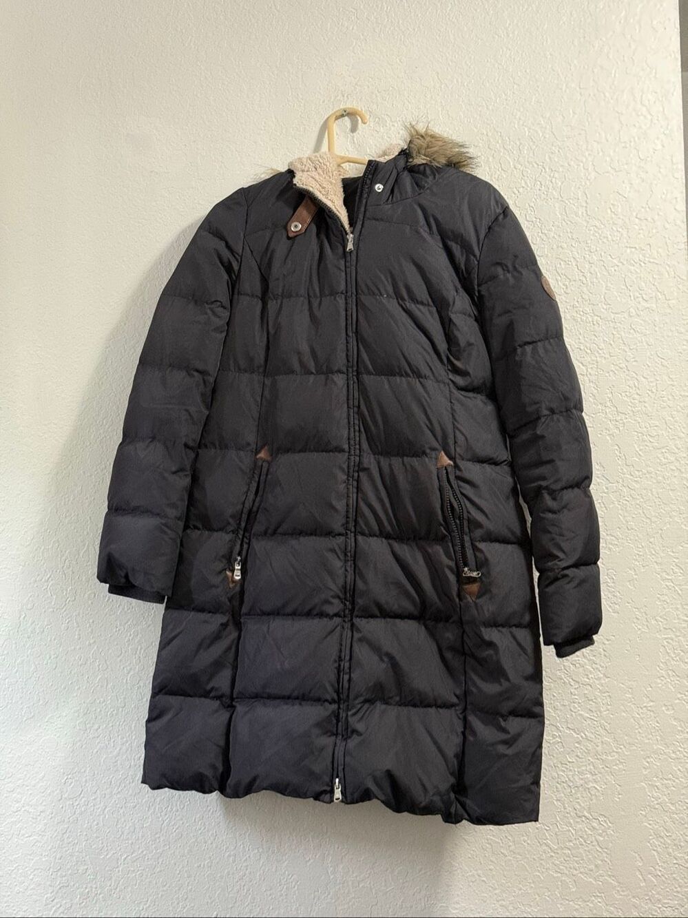 Black label Ralph Lauren padded quilted down long puffer jacket coat M